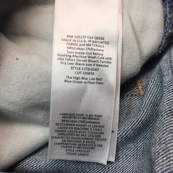 Current/Elliott High Rise Low Bell Jean. Sz 26. Made in USA - Picture 7 of 12